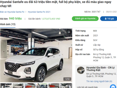 Hyundai Santa Fe nhận ưu đãi hấp dẫn tại đại lý Hyundai Santa Fe nhận ưu đãi hấp dẫn tại đại lý.