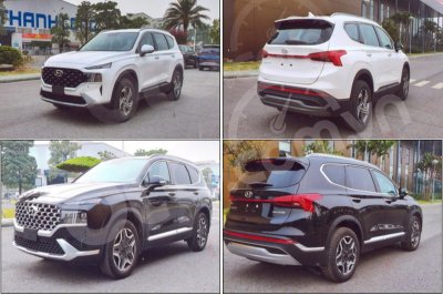 Cận cảnh Hyundai Santa Fe 2021 mới đăng kiểm tại Việt Nam.