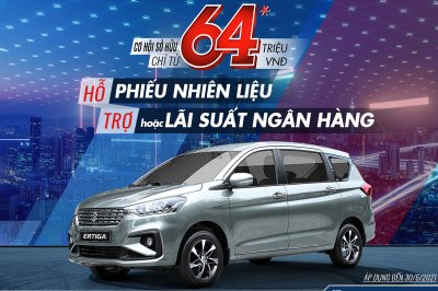 Sở hữu mẫu MPV Ertiga lý tưởng trong tháng 6 với ưu đãi hấp dẫn, chỉ cần trả trước từ 64 triệu đồng.