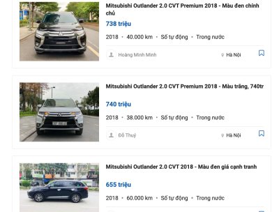 Mitsubishi Outlander 2018 rao bán khá nhiều.