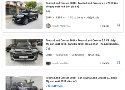 Toyota Land Cruiser 2018 cũ.