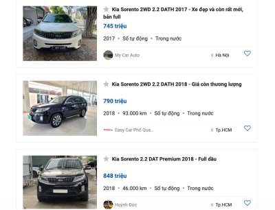 Sau khoảng 5 năm sử dụng, khấu hao KIA Sorento không đáng kể